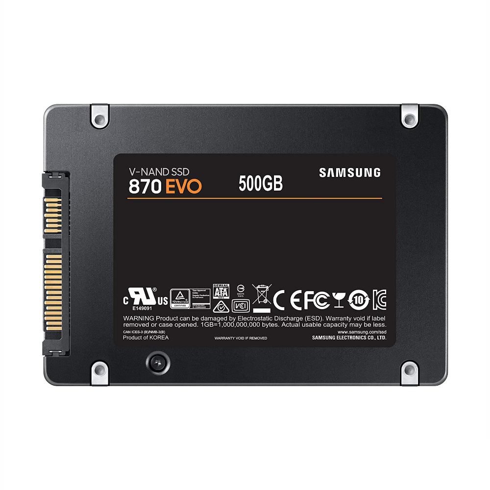 Samsung 870 EVO interne SSD Festplatte 500 GB intern 2.5 Zoll SATA III schwarz - icomtech