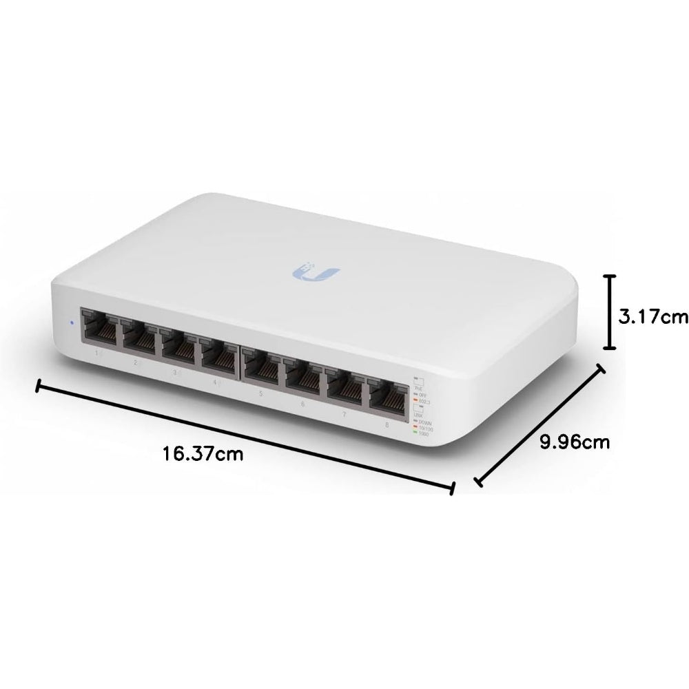 Ubiquiti UniFi Switch Lite USW-Lite-8-POE - 8 Ports - 8x GE 10/100/1000 - 4x PoE Network - icomtech
